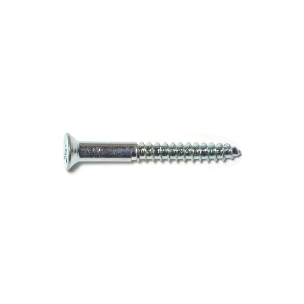 Midwest Fastener Wood Screw, #8, 1-1/2 in, Zinc Plated Steel Flat Head Phillips Drive, 100 PK 02558 - main